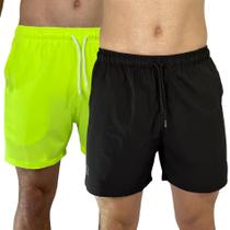 Kit 2 Shorts Masculino Fit Academia Mauricinho Banho Elastano