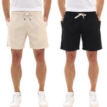 Kit 2 shorts masculino linho elegante cores lindas