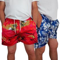 Kit 2 Shorts Masculino Mauricinho Moda Praia em Poliéster - Conforto e Estilo para Dias de Verão