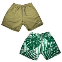 Kit 2 Shorts Masculino Verão Curto Básico E Estampado Kit 2 Shorts Masculino Verão Curto Básico E Estampado