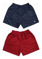 Kit 2 Shorts Moda Praia Masculino Bermudas Tactel Plus Size - Relaxado