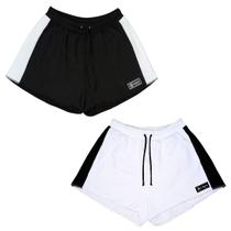 Kit 2 Shorts Moletom Feminino Esportivo Sem Bolso Básico Treino Academia
