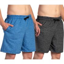 Kit 2 Shorts Moletom Masculino Efect Bermuda Tecido Macio Ajustável no Cordão Confortável