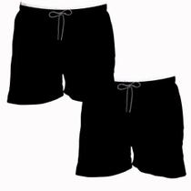 Kit 2 Shorts Preto Masculino Liso Curto Verão Academia Moda Kit 2 Shorts Preto Masculino Liso Curto Verão Academia Moda