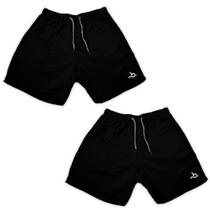Kit 2 Shorts Preto Masculino Liso Curto Verão Academia Moda Kit 2 Shorts Preto Masculino Liso Curto Verão Academia Moda