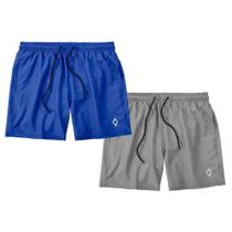 Kit 2 Shorts Resina Bermuda Tactel Masculino Liso Lisa Básico Mauricinho 2 Bolsos