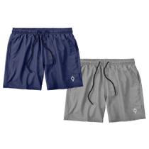 Kit 2 Shorts Resina Bermuda Tactel Masculino Liso Lisa Básico Mauricinho 2 Bolsos