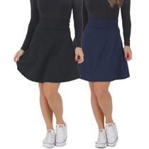 Kit 2 Shorts Saia Feminino Moda Evangelica Suplex Kit 2 Shorts Saia Feminino Moda Evangelica Suplex