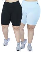 Kit 2 Shorts Suplex Plus size Poliamida Power Cós Alto