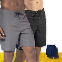 KIT 2 Shorts SURF LISO Mauricinho Bermuda Praia Academia Tactel Verão 1044