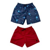 Kit 2 Shorts Tactel Com Bolsos Masculinos Moda Praia Viagem