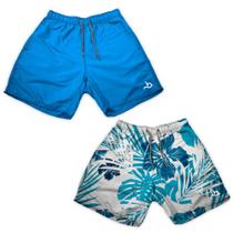 Kit 2 Shorts Tactel Masculino Básico Florido Verão Academia Kit 2 Shorts Tactel Masculino Básico Florido Verão Academia