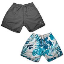 Kit 2 Shorts Verão Masculino Curto Básico e Florido Casual Kit 2 Shorts Verão Masculino Curto Básico e Florido Casual