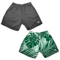 Kit 2 Shorts Verão Masculino Curto Básico e Florido Tectel