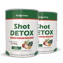 Kit 2 Shot Detox com Especiarias Poupa de Maçã Gengibre Laranja Couve e Salsa Sabor Limão 150g Fitoprime