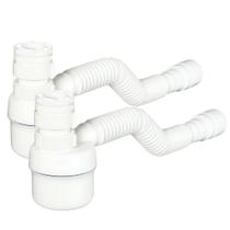 Kit 2 Sifão C/copo Universal Ajustável Flexível Branco Tigre