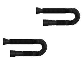 Kit 2 Sifão Sanfonado Tubo Extensivo Universal Preto Fosco