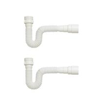 Kit 2 Sifões Flexíveis Universais Pvc Branco Pias, Cubas E Tanques Escoamento 66cm Tigre Universal