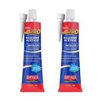Kit 2 Silicone Acético Vedação Vedatudo 50g Incolor Dryko