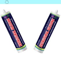 Kit 2 Silicone Estrutural Cartucho 400G Adesfix Cor Cinza Cinza