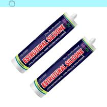 Kit 2 Silicone Estrutural Cartucho 400G Adesfix Cor Preto Preto