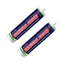 Kit 2 Silicone Estrutural Cartucho 400G Adesfix Cor Preto