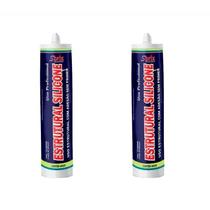 Kit 2 Silicone Estrutural Sbrix Cartucho 400G Cor Preto Preto