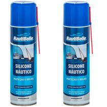 Kit 2 Silicone Náutico Nautibelle Spray 300 Ml Lancha Barco