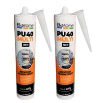 Kit 2 Silicone PU40 Preto Adesivo Cola Vedação Barone 400g Multiuso
