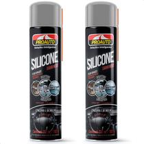 Kit 2 Silicones Aerossol Multiuso Perfumado Carro Novo Proauto 321ml