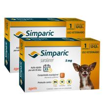 Kit 2 Simparic 5mg para Cães de 1,3 a 2,5kg com 1 Comprimido Mastigável