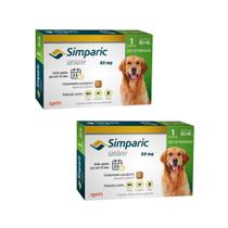 Kit 2 Simparic 80mg 1 Comp Cada Antipulgas Cães de 20,1 à 40kg