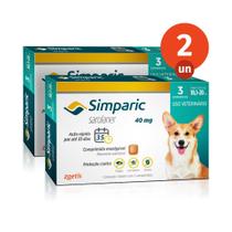 Kit 2 Simparic Antipulgas e Carrapatos para Cães de 10,1 a 20kg 3 Comprimidos 40mg Zoetis Kit 2 Simparic Antipulgas e Carrapatos para Cães de 10,1 a 20kg 3 Comprimidos 40mg Zoetis
