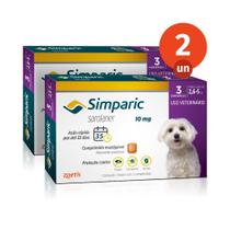 Kit 2 Simparic Antipulgas e Carrapatos para Cães de 2,6 a 5kg 3 Comprimidos 10mg Zoetis Kit 2 Simparic Antipulgas e Carrapatos para Cães de 2,6 a 5kg 3 Comprimidos 10mg Zoetis
