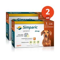 Kit 2 Simparic Antipulgas e Carrapatos para Cães de 5,1 a 10kg 1 Comprimido 20mg Zoetis