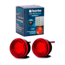 Kit 2 Sirene Piezo 6 Tons Com Led Vermelho 12v Marcha Ré Top Universal - Tech One