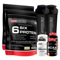 Kit 2 Six Protein 900G+ 2 Bcaa 100G+ 2 Power Creatina - Bodybuilders