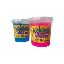 Kit 2 Slime Kimeleka Glitter Azul Rosa Acrilex Art Kids 180g