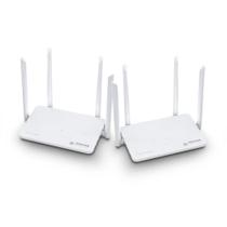 Kit 2 Smart Roteadores Mesh Giga Wi-Fi Positivo Dual Band 2.4/5GHz 3 LAN/1 WAN Até 400m² De Cobertura