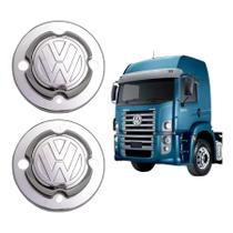 Kit 2 Sobre Tampa Cubo Roda Cromada Caminhão Constellation