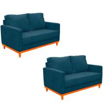 kit 2 Sofa Berlin 146 cm Base Madeira