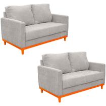 kit 2 Sofa Berlin 146 cm Base Madeira