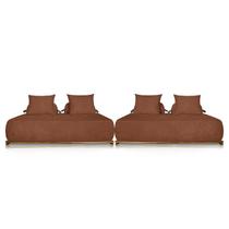 Kit 2 Sofás 2 Lugares Decoração Lazer Sala Ibiza 160cm Bouclé - Amarena Móveis