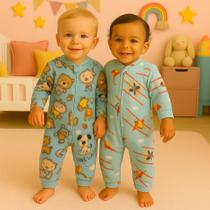 Kit 2 Soft Macacão Infantil Menina e Menino Flaneladinho e Quentinho Perfeito Para os dias Mais frios