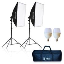 Kit 2 SoftBox 50 X 70 Com Lâmpadas Led e bolsa para Estudio foto e vídeo Kit 2 SoftBox 50 X 70 Com Lâmpadas Led e bolsa para Estudio foto e vídeo