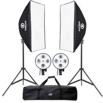 Kit 2 Softbox Greika 50x70 Cm Bocal 4 Lâmpadas Bivolt + Bag