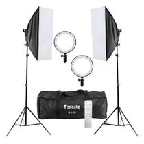 Kit 2 Softbox Led Recarregável 126 Leds Tomate - MLG-065 Kit 2 Softbox Led Recarregável 126 Leds Tomate - MLG-065