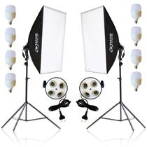 Kit 2 SoftBox Quadruplo 50 X 70 2 Tripés 2m 8 Lâmpadas LED Super Bulb Kit 2 SoftBox Quadruplo 50 X 70 2 Tripés 2m 8 Lâmpadas LED Super Bulb