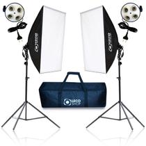 Kit 2 softbox quadruplo com 2 tripés e uma bolsa Kit 2 softbox quadruplo com 2 tripés e uma bolsa