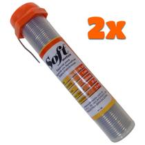 Kit 2 Solda Estanho Tubete 63x37 Fio Eletrônica Smd Pci 1mm Soft